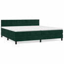 vidaXL sötétzöld bársony rugós ágy matraccal 200x200 cm