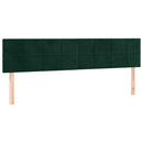vidaXL sötétzöld bársony rugós ágy matraccal 200x200 cm