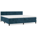 vidaXL sötétkék bársony rugós ágy matraccal 200x200 cm