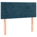 vidaXL sötétkék bársony rugós ágy matraccal 80 x 200 cm