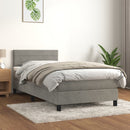 vidaXL világosszürke bársony rugós ágy matraccal 90x190 cm