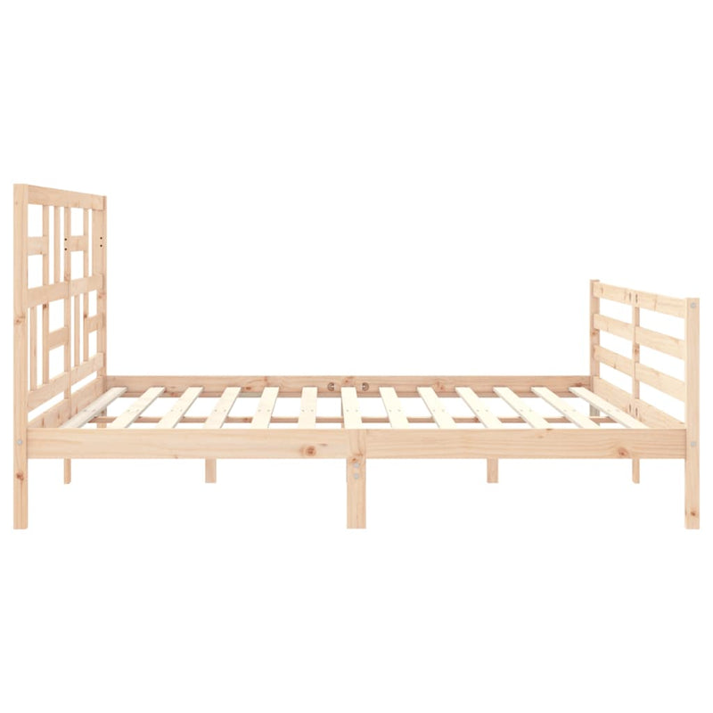 vidaXL tömör fa ágykeret fejtámlával 200 x 200 cm