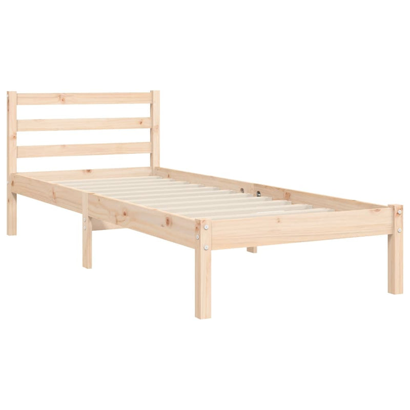 vidaXL tömör fa ágykeret fejtámlával 90 x 200 cm
