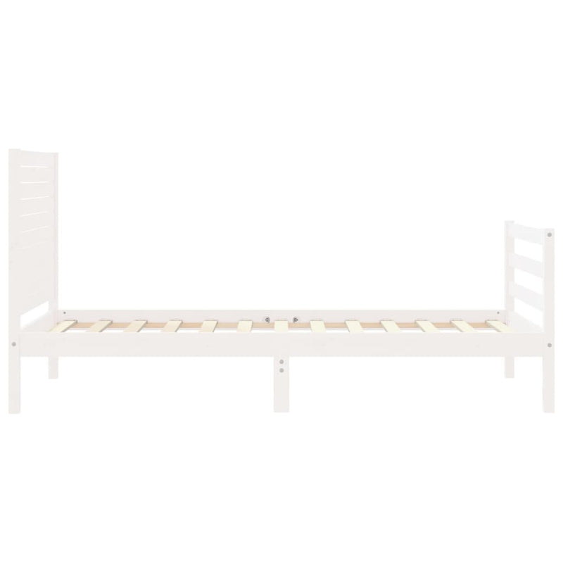 vidaXL fehér tömör fa ágykeret fejtámlával 90 x 200 cm