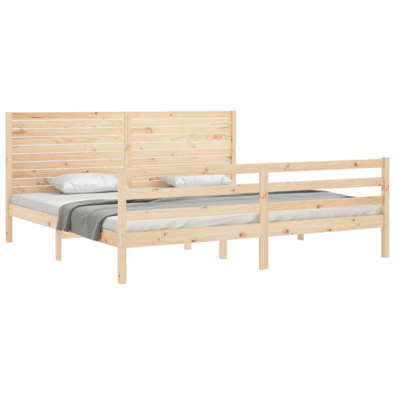 vidaXL tömör fa ágykeret fejtámlával 200 x 200 cm