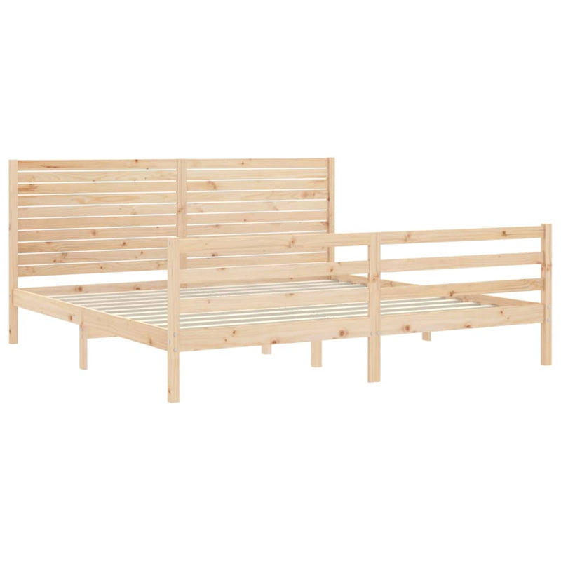 vidaXL tömör fa ágykeret fejtámlával 200 x 200 cm