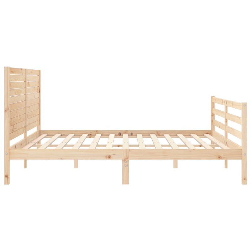 vidaXL tömör fa ágykeret fejtámlával 200 x 200 cm