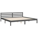 vidaXL szürke tömör fa ágykeret fejtámlával 200 x 200 cm