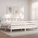 vidaXL tömör fa ágykeret fejtámlával 200 x 200 cm