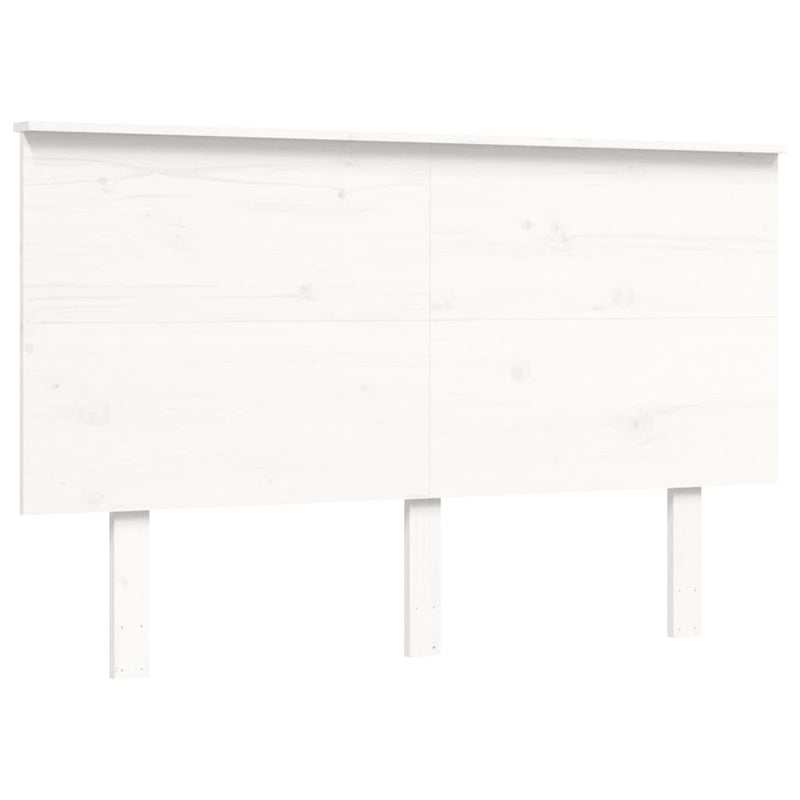 vidaXL fehér tömör fa ágykeret fejtámlával 120 x 200 cm