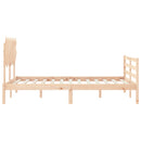 vidaXL tömör fa ágykeret fejtámlával Double