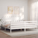 vidaXL tömör fa ágykeret fejtámlával 200 x 200 cm