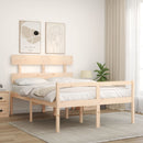 vidaXL tömör fa ágy időseknek fejtámlával 140x190 cm