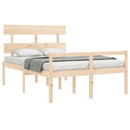 vidaXL tömör fa ágy időseknek fejtámlával 140x190 cm