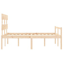 vidaXL tömör fa ágy időseknek fejtámlával 140x190 cm