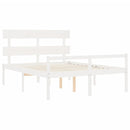 vidaXL fehér tömör fa ágy időseknek fejtámlával 160x200 cm