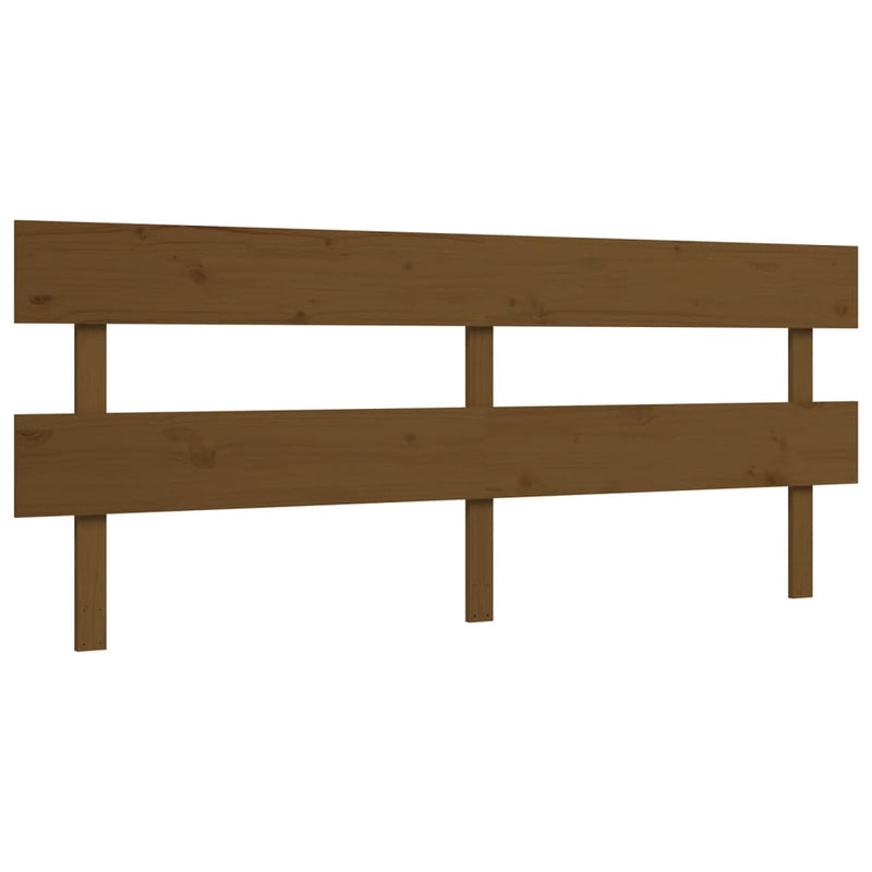 vidaXL mézbarna tömör fa ágy időseknek fejtámlával 200x200 cm