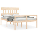 vidaXL tömör fa ágy időseknek fejtámlával 140x190 cm