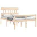 vidaXL tömör fa ágy időseknek fejtámlával 140x190 cm