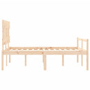 vidaXL tömör fa ágy időseknek fejtámlával 140x190 cm