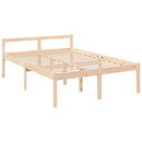 vidaXL tömör fa ágy időseknek fejtámlával 140x190 cm