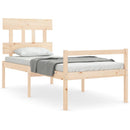 vidaXL tömör fa ágy időseknek fejtámlával 90x200 cm