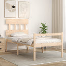 vidaXL tömör fa ágy időseknek fejtámlával 90x200 cm