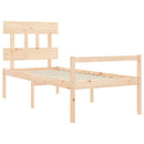 vidaXL tömör fa ágy időseknek fejtámlával 90x200 cm