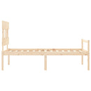 vidaXL tömör fa ágy időseknek fejtámlával 90x200 cm