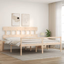 vidaXL tömör fa ágy időseknek fejtámlával 200x200 cm