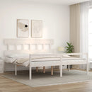 vidaXL fehér tömör fa ágy időseknek fejtámlával 200x200 cm