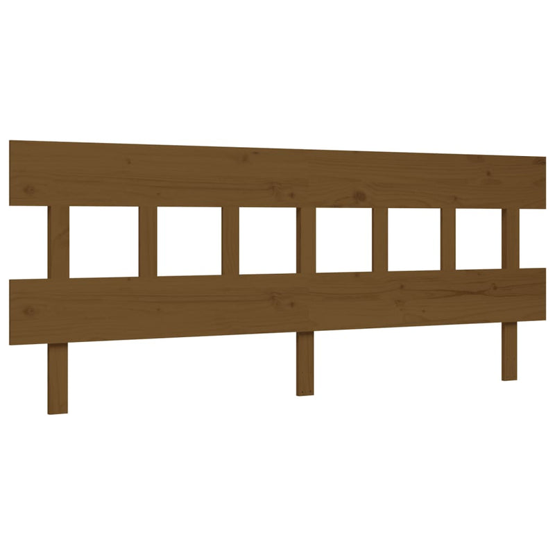 vidaXL mézbarna tömör fa ágy időseknek fejtámlával 200x200 cm