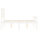 vidaXL fehér tömör fa ágy időseknek fejtámlával 120x200 cm
