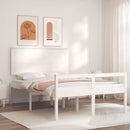 vidaXL fehér tömör fa ágy időseknek fejtámlával 120x200 cm