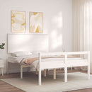 vidaXL fehér tömör fa ágy időseknek fejtámlával 140x200 cm