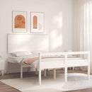 vidaXL fehér tömör fa ágy időseknek fejtámlával 140x200 cm