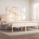 vidaXL tömör fa ágy időseknek fejtámlával 200x200 cm