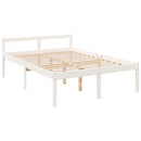 vidaXL fehér tömör fa ágy időseknek fejtámlával 140x190 cm