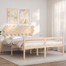 vidaXL tömör fa ágy időseknek fejtámlával 160x200 cm
