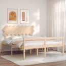vidaXL tömör fa ágy időseknek fejtámlával 160x200 cm