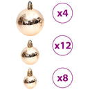 vidaXL 100 db pezsgő és barna karácsonyi gömb 3 / 4 / 6 cm