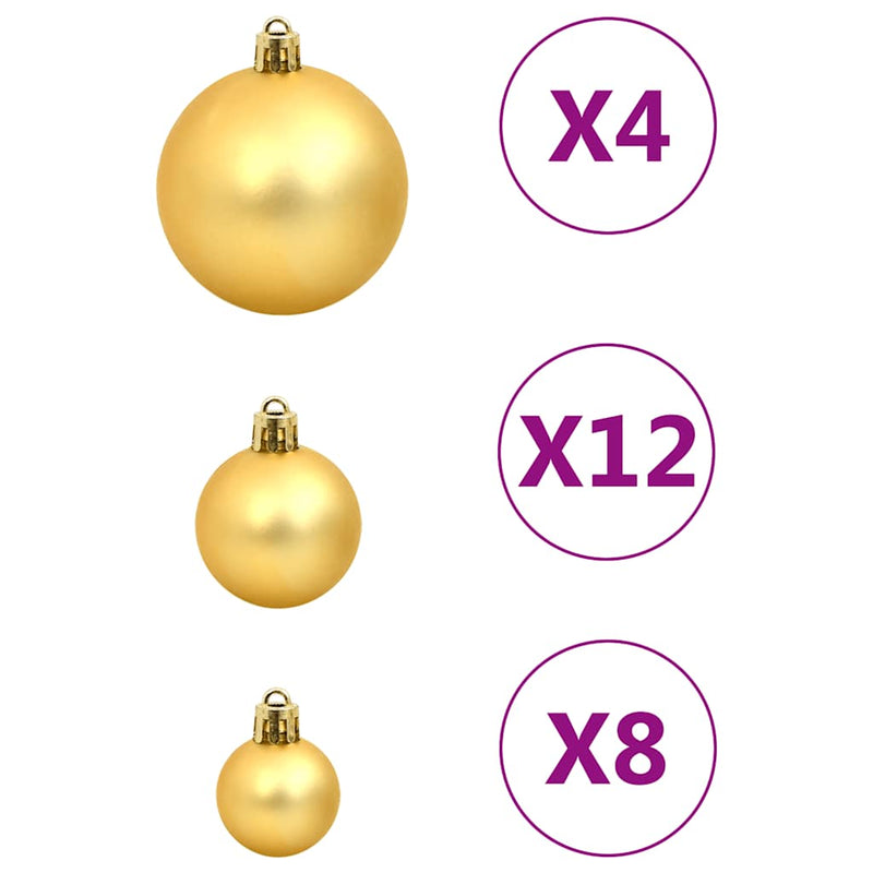 vidaXL 112 részes piros/zöld/arany polisztirol karácsonyi gömb szett