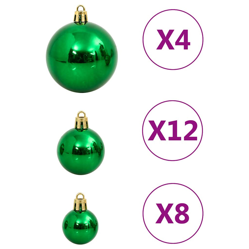 vidaXL 112 részes piros/zöld/arany polisztirol karácsonyi gömb szett