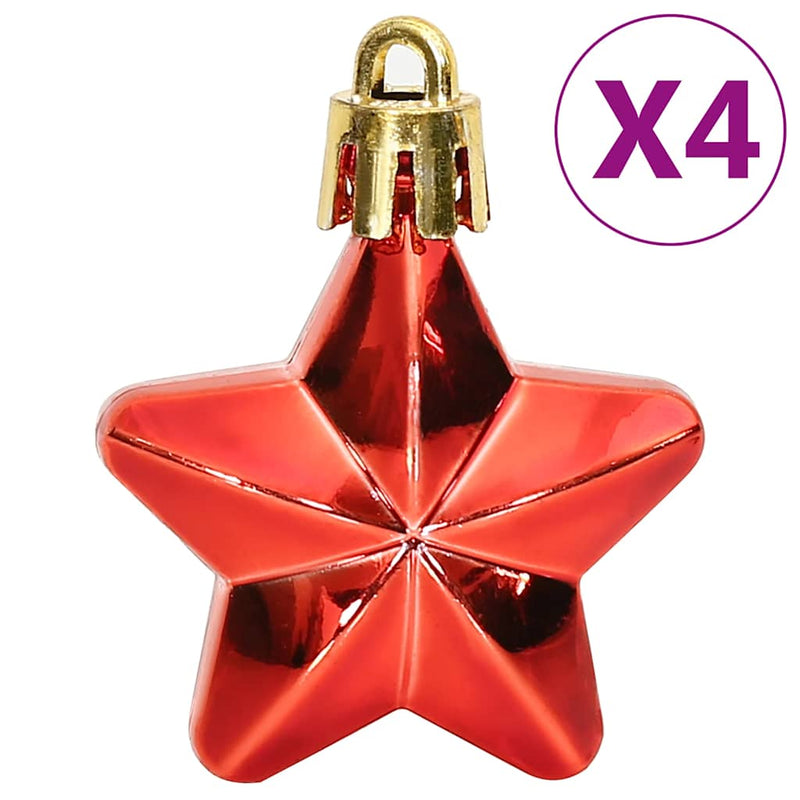 vidaXL 112 részes piros/zöld/arany polisztirol karácsonyi gömb szett