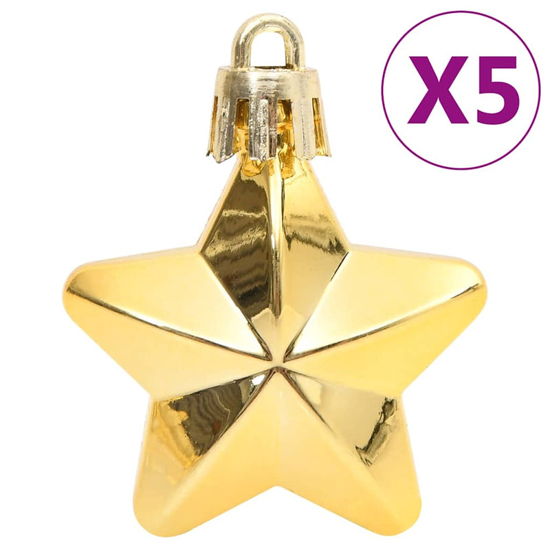vidaXL 112 részes piros/zöld/arany polisztirol karácsonyi gömb szett