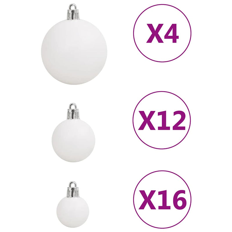 vidaXL 111 részes fehér polisztirol karácsonyi gömb szett