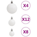 vidaXL 111 részes fehér polisztirol karácsonyi gömb szett
