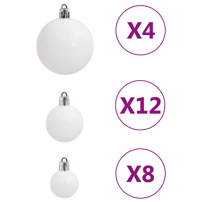vidaXL 111 részes fehér polisztirol karácsonyi gömb szett