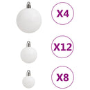 vidaXL 111 részes fehér polisztirol karácsonyi gömb szett