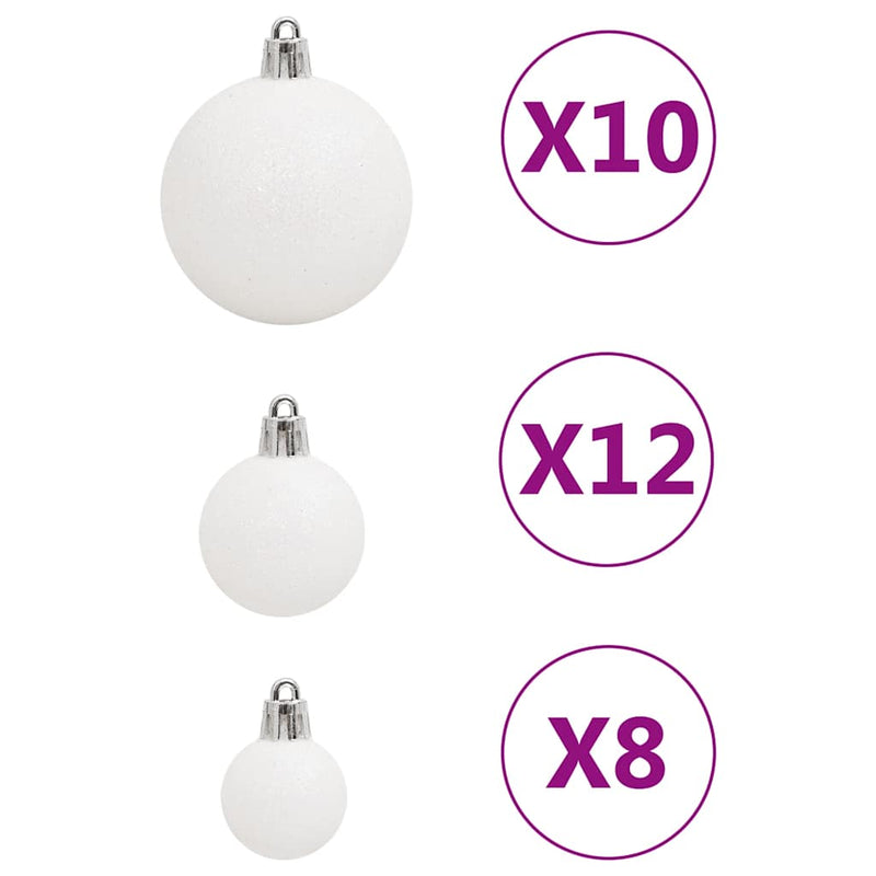 vidaXL 111 részes fehér polisztirol karácsonyi gömb szett